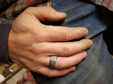 Load image into Gallery viewer, Stainless Steel Ring, Cross Hatch Pattern