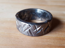 Load image into Gallery viewer, Stainless Steel Ring, Cross Hatch Pattern