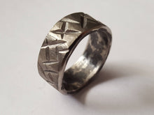 Load image into Gallery viewer, Stainless Steel Ring, Cross Hatch Pattern