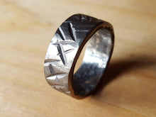 Load image into Gallery viewer, Stainless Steel Ring, Cross Hatch Pattern