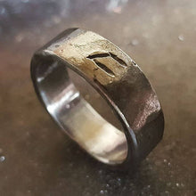 Load image into Gallery viewer, Iron Viking Ring with Hand Carved Rune