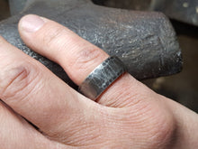 Load image into Gallery viewer, Oxidized Stainless Steel Mens Ring, Domed