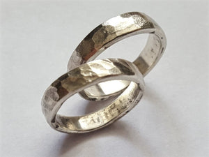 Sterling Silver Ring, Forged and Hammered