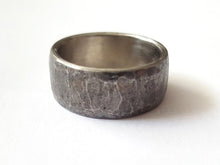Load image into Gallery viewer, Oxidized Stainless Steel Mens Ring, Domed