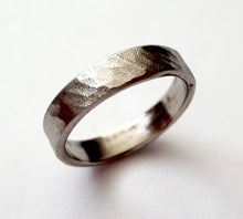 Load image into Gallery viewer, Stainless Steel Ring, Hammered Wave Texture