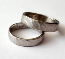 Load image into Gallery viewer, Stainless Steel Ring, Hammered Wave Texture