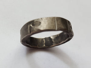 Stainless Steel ring, Chiseled Eye Pattern