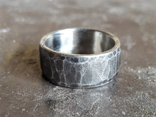 Load image into Gallery viewer, Oxidized Stainless Steel Mens Ring, Domed