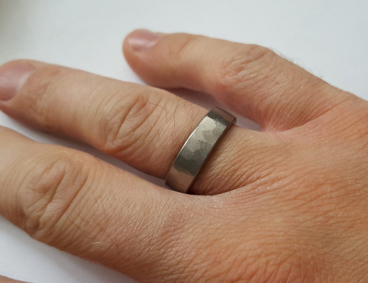 Titanium Rondeau Rustic Titanium Ring – Riverdale Ironworks